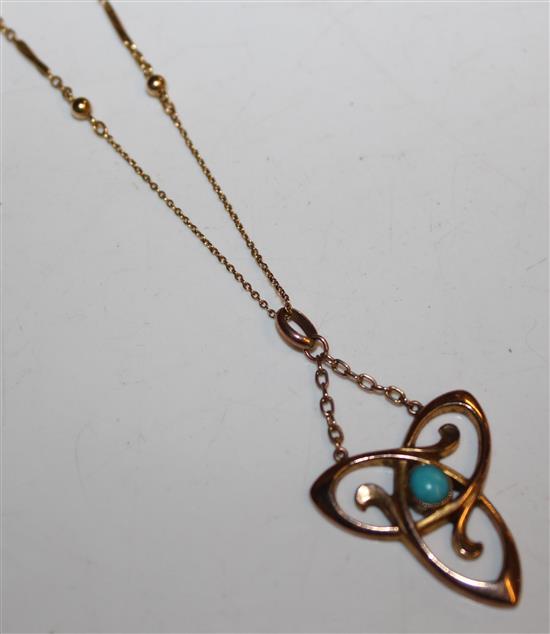 Art Nouveau pendant on chain